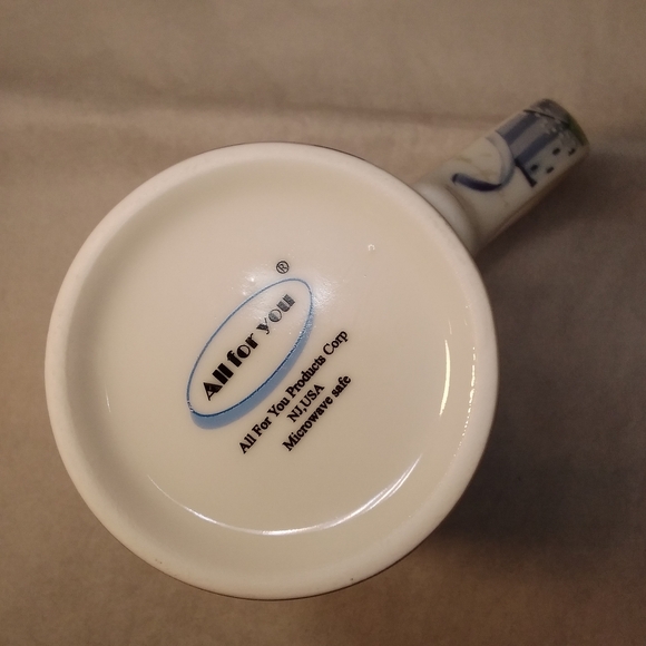 All For You MUG Purple & Blue Flowers in Basket Butterfly Eiffel Tower 12 oz Cup - Picture 7 of 12